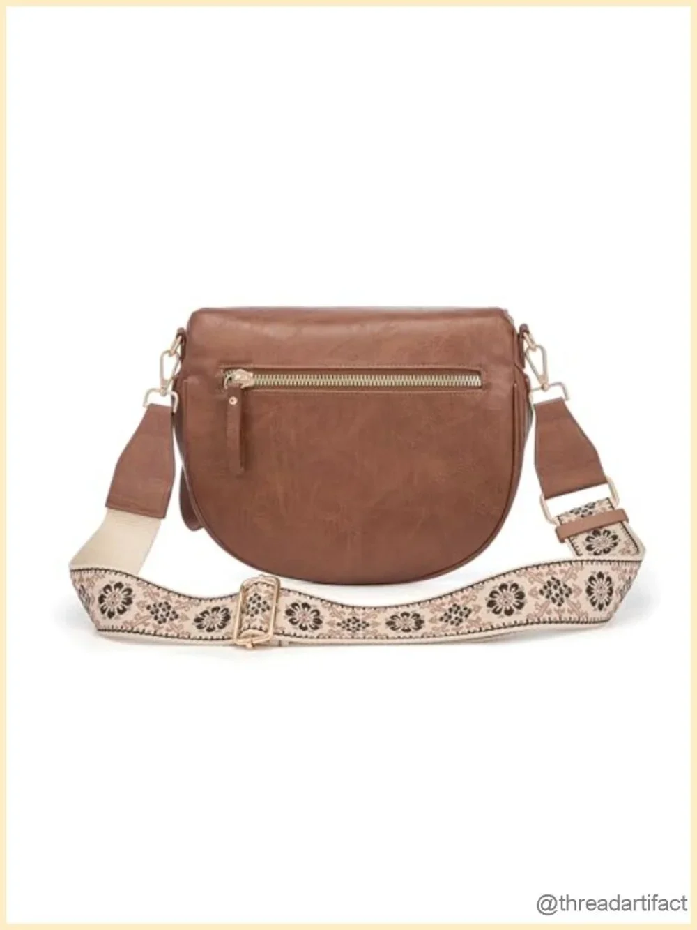 PU Leather Crossbody Bag with Gold Zipper Trendy Bum Bag for Women